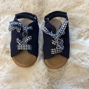 Zara Black Checkered Sandals Size 4.5